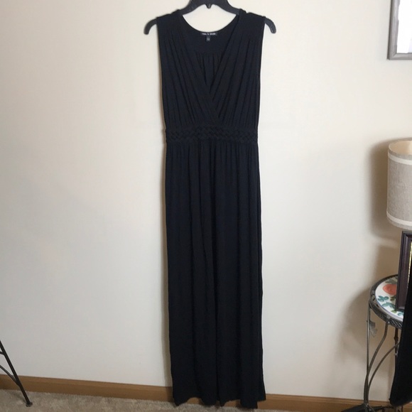 Cable Gauge Black Maxi Dress Size Large 